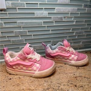 Vans Toddler Girls Size 7 Pink Checkerboard Knu Skool Retro Puffy Sneakers